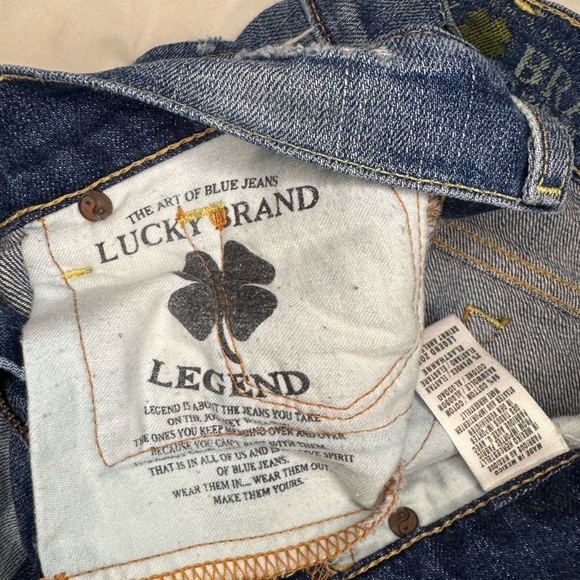 Lucky Brand Blue Straight Jeans with Vintage Distressing NoSize Tag.  #27 - Picture 8 of 11